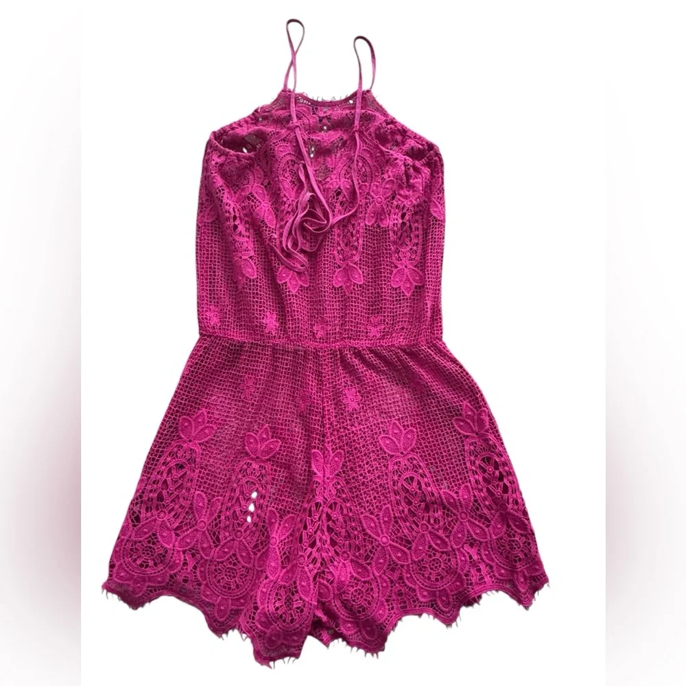 MIGUELINA***Pink Guipure Lace Romper Coverup***Small $589 - Picture 5 of 5
